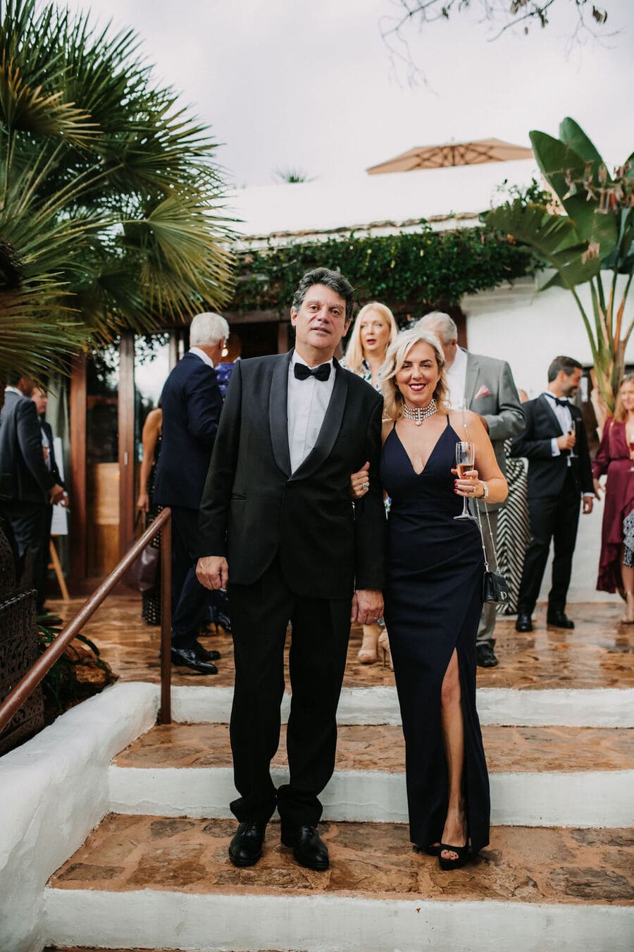 wedding guests posing at atzaro